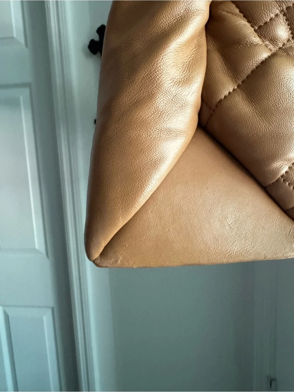 Kurt Geiger Tan Quilted Kensington XXL Leather Gold Hardware